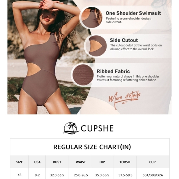 Cupshe Side Cutout Bathing Suit - Picture 4 of 7